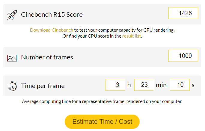 Best Benchmarks for Rendering - Cost Estimator