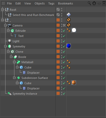 Jerarquía de referencia de ventana gráfica de Cinema 4D