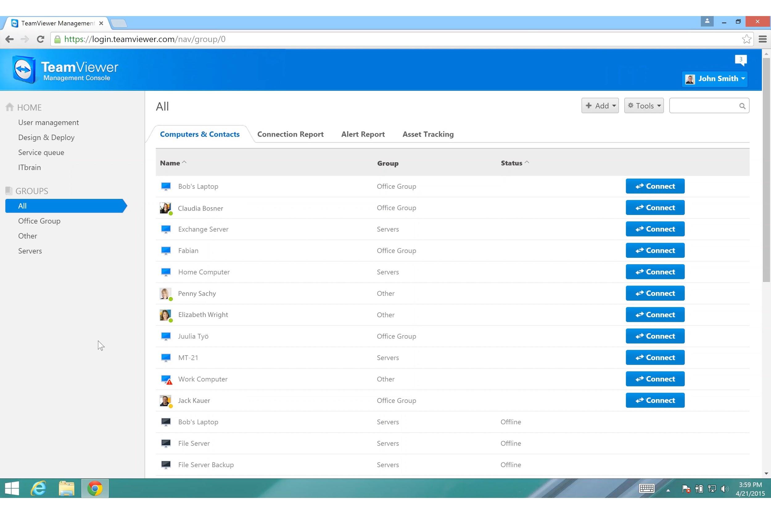 Screenshot of the TeamViewer Remote desktop software