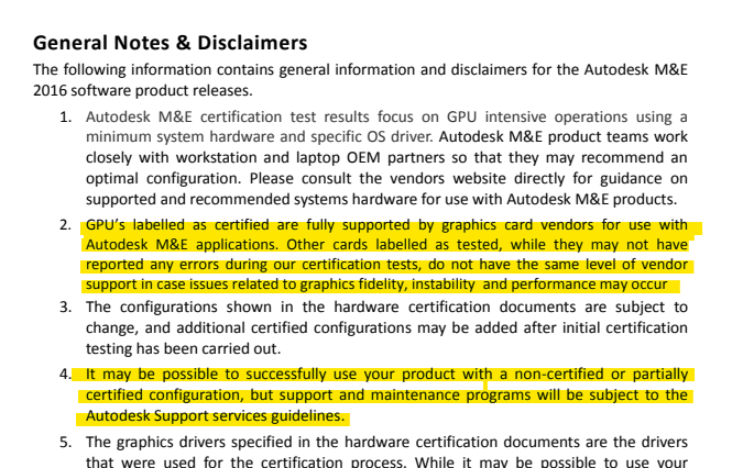 autodesk workstation gpu support