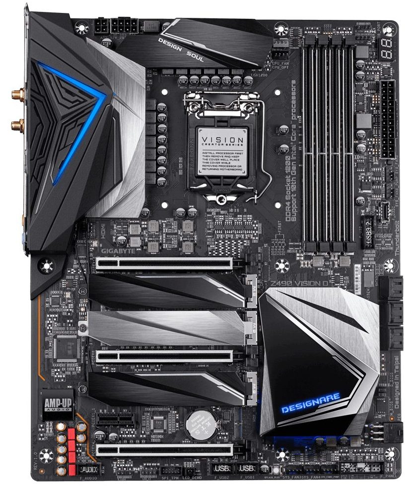 Gigabyte Z490 Vision D Motherboard (ATX) top