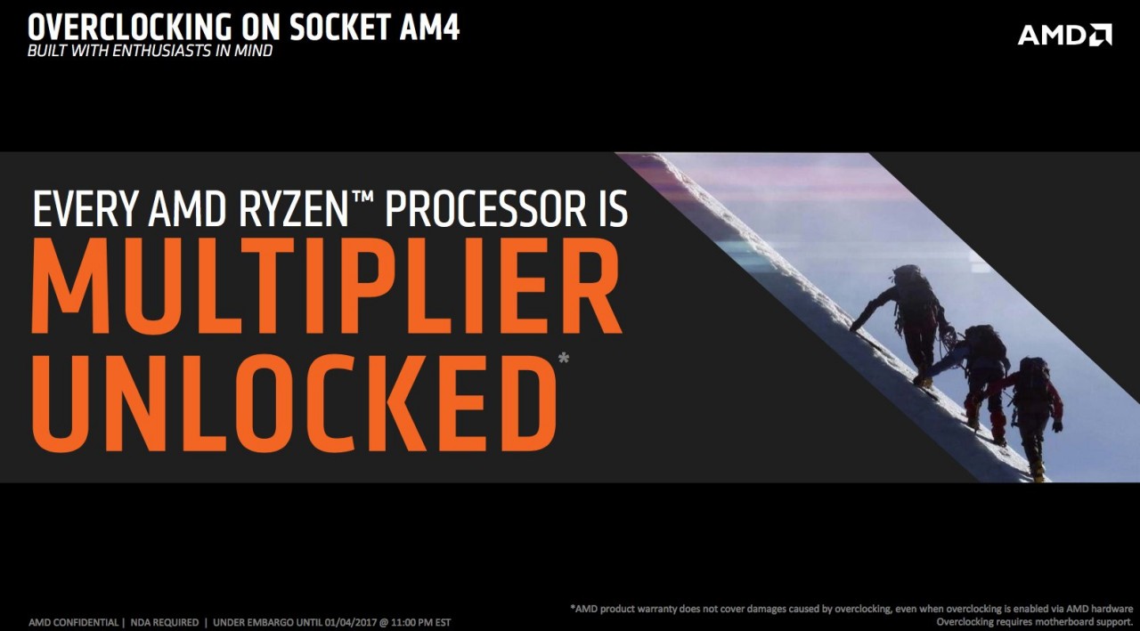 Every Gaming CPU Ryzen can be overclocked