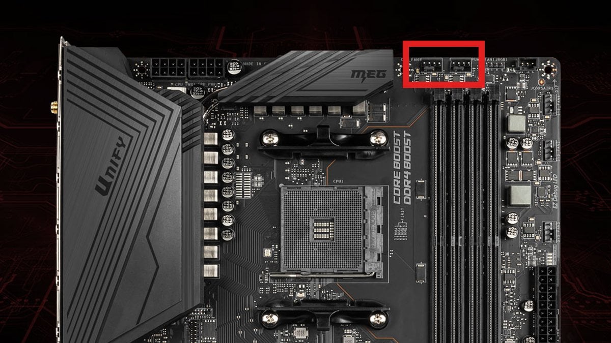 Typical CPU FAN Header Position on a modern Motherboard