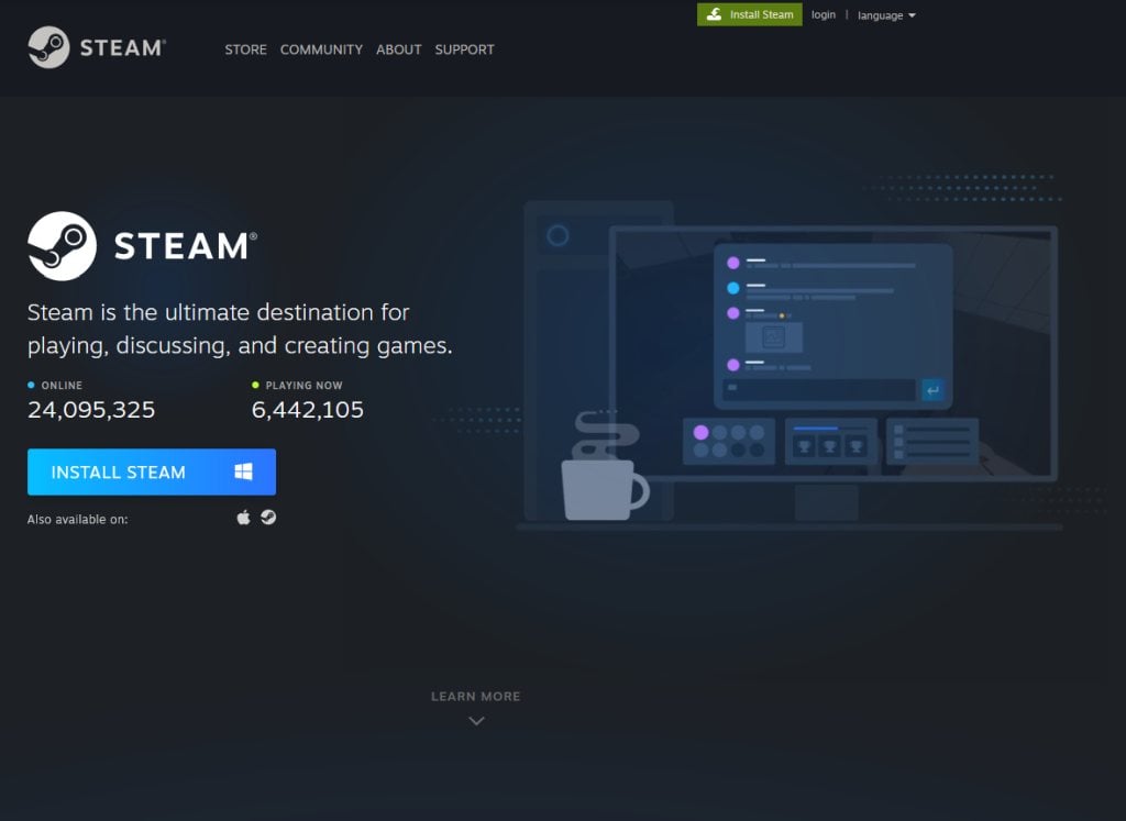 Download and install the Steam store client if you haven’t already.