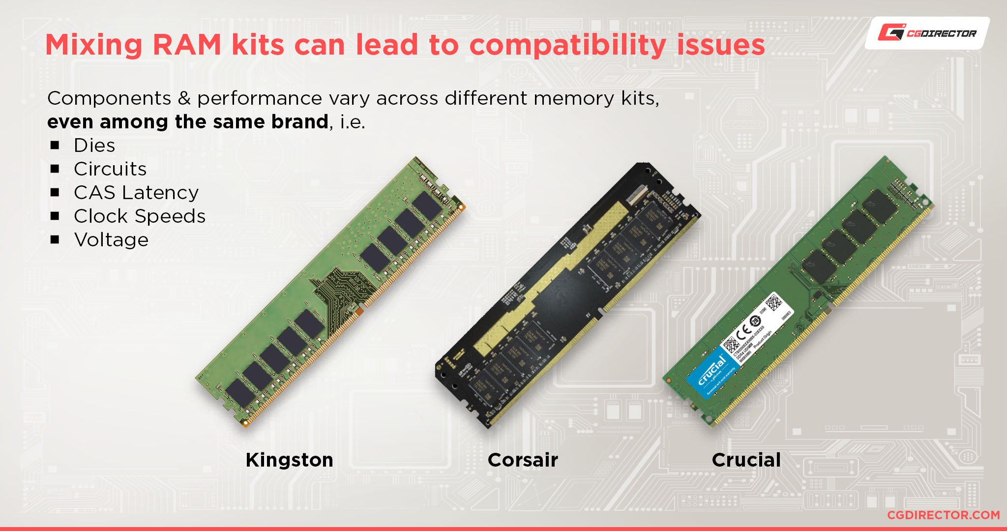 Mixing RAM kits can lead to compatibility issues