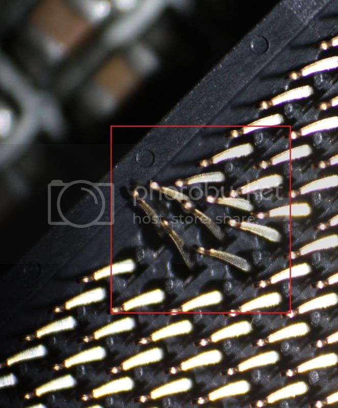 Bent LGA Pins (on Motherboard)
