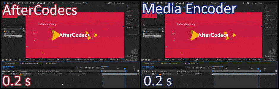 Side by Side Comparision of AfterCodecs and MediaEncoder for MP4 Exporting