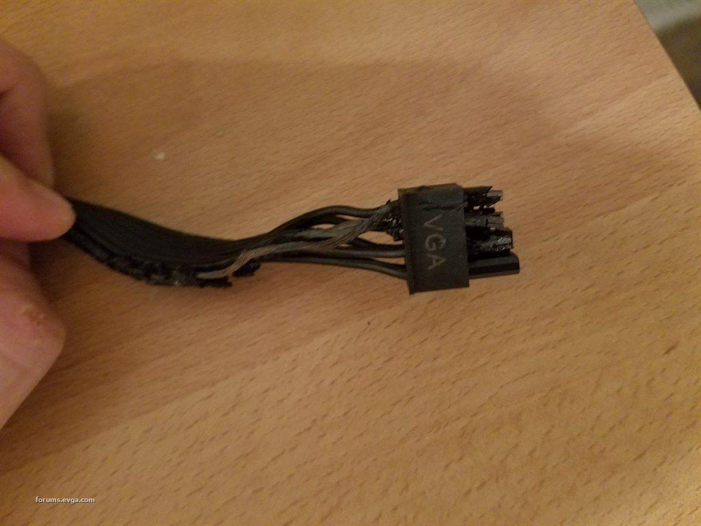 EVGA POWER SUPPLY - MELTED CABLE BURNED RUINED GPU