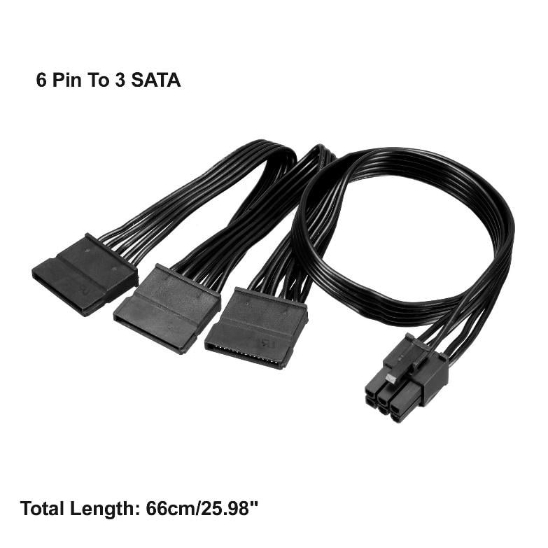 Uxcell 6 Pin To 3 SATA Power Cable Adapter - Walmart.com