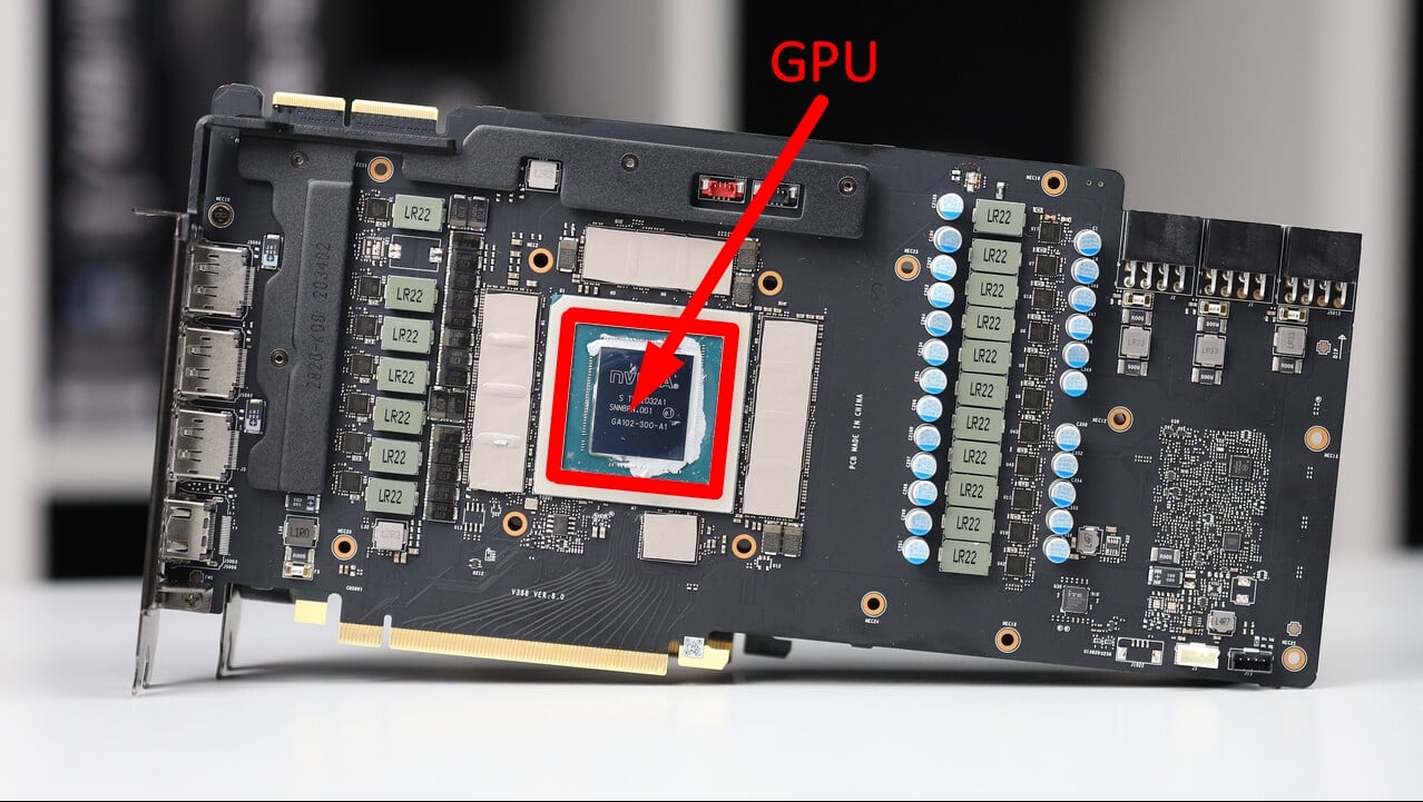GPU Die on Graphics Card PCB