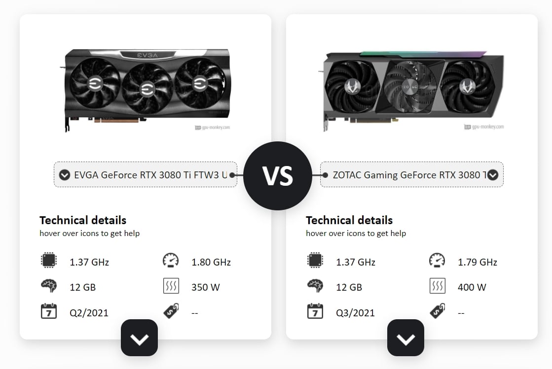 ZOTAC vS EVGA RTX 3080 TI GPU เกณฑ์มาตรฐาน