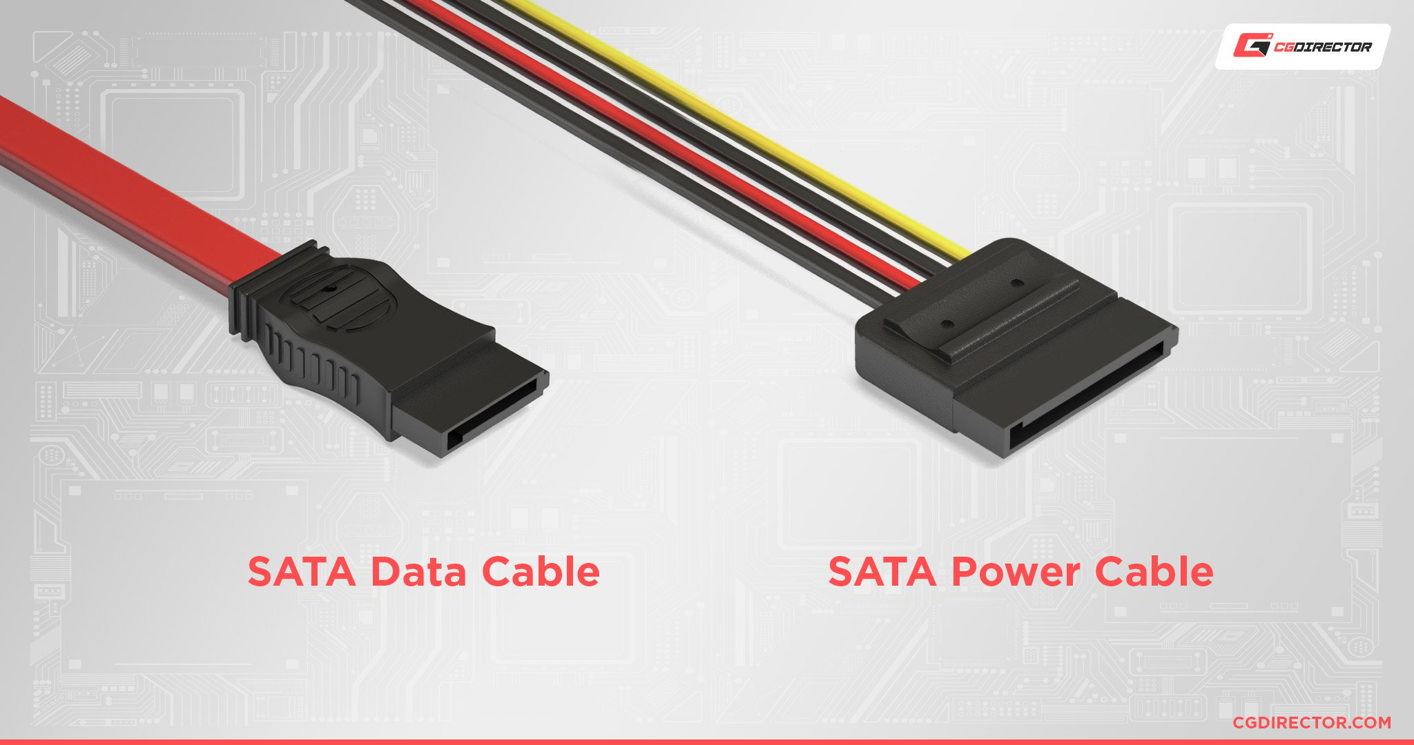 SATA Cable, SATA Data Cable and SATA Power Splitter Cable (4 Pack) SATA III  Cable 6.0 Gbps SATA 3.0 Cable,15 Pin Power 