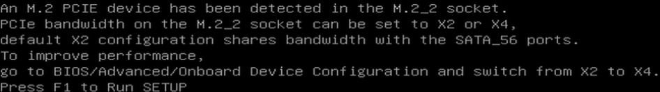 M2 Drive and slot sharing Bandwidth during POST Bios screen