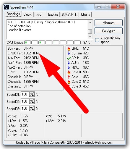 Monitor CPU FAN with third-party Software Speedfan