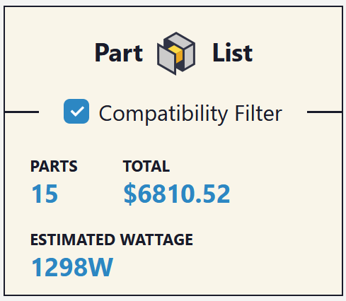 PCPartPicker - The Part List Compatibility Filter
