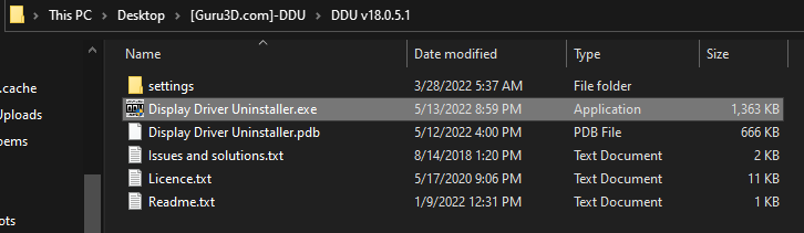 DDU Launch folder