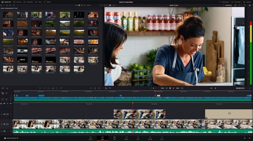 Davinci Resolve footage timeline