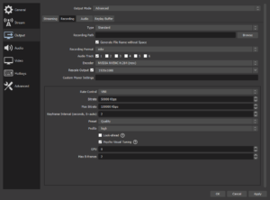 OBS Recording Settings for GPU