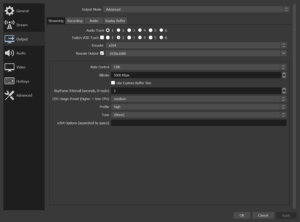 OBS Streaming Settings for CPU