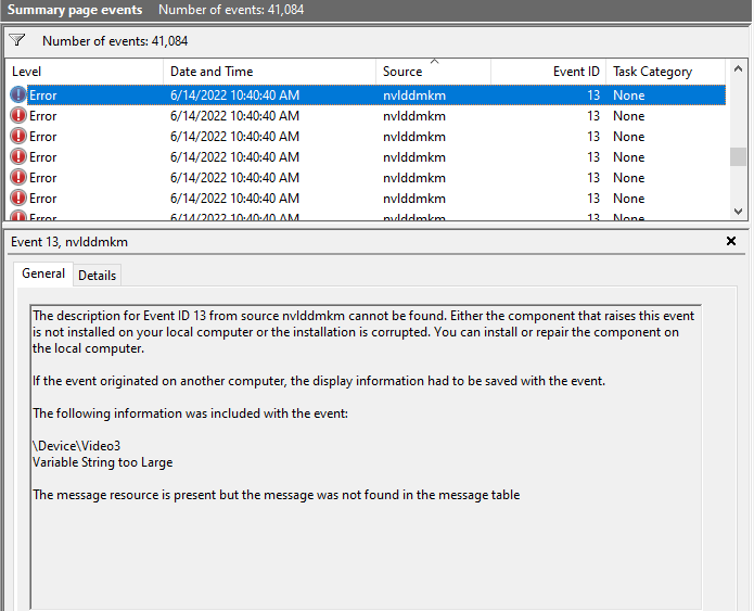 Error Source Details