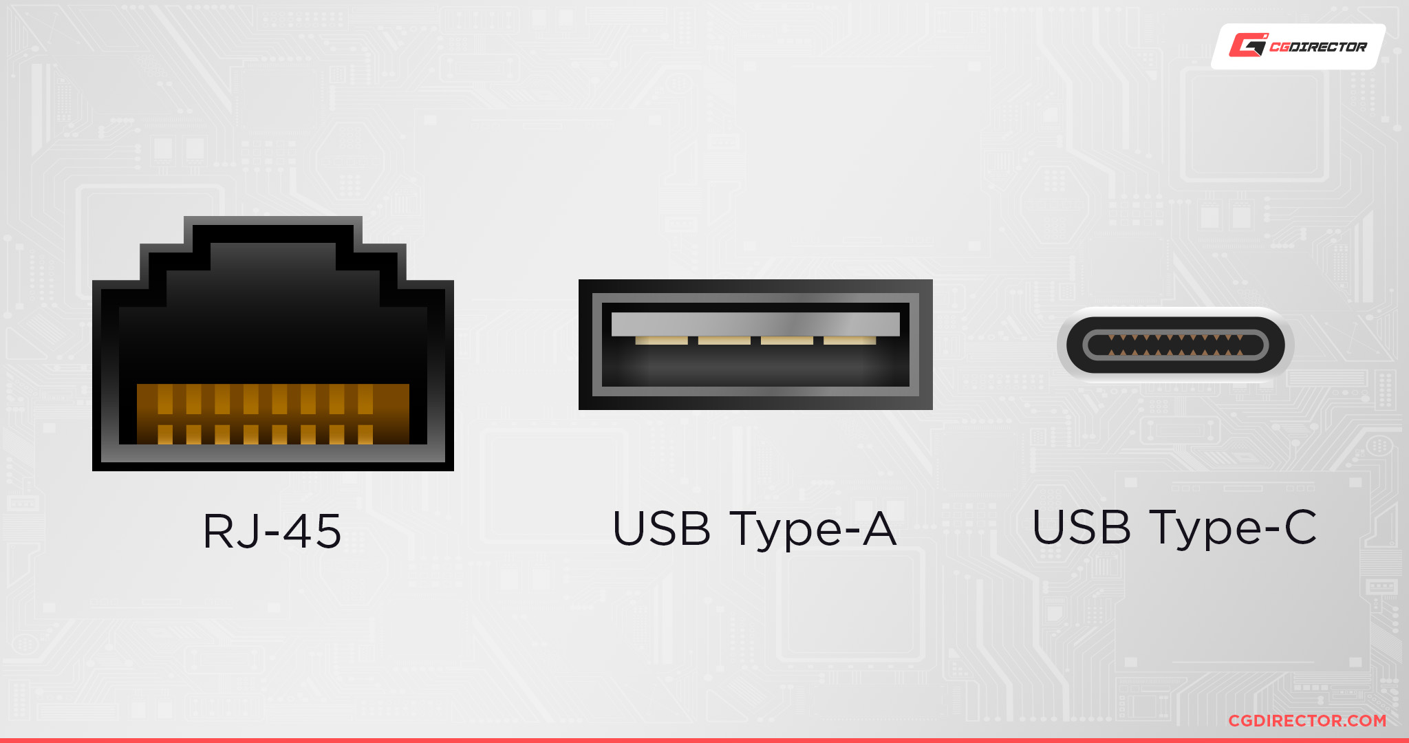 RJ-45 vs USB size comparison