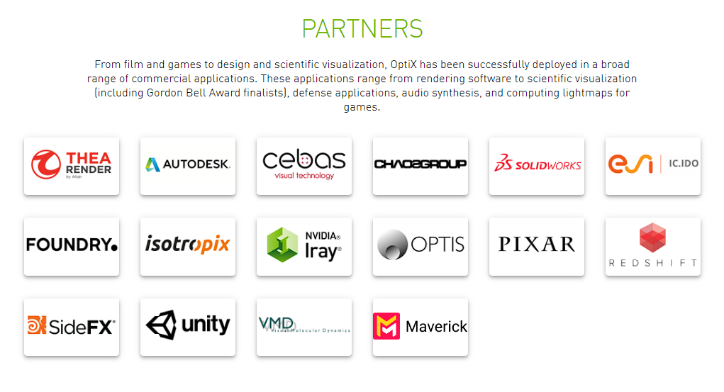 Nvidia OptiX Partners