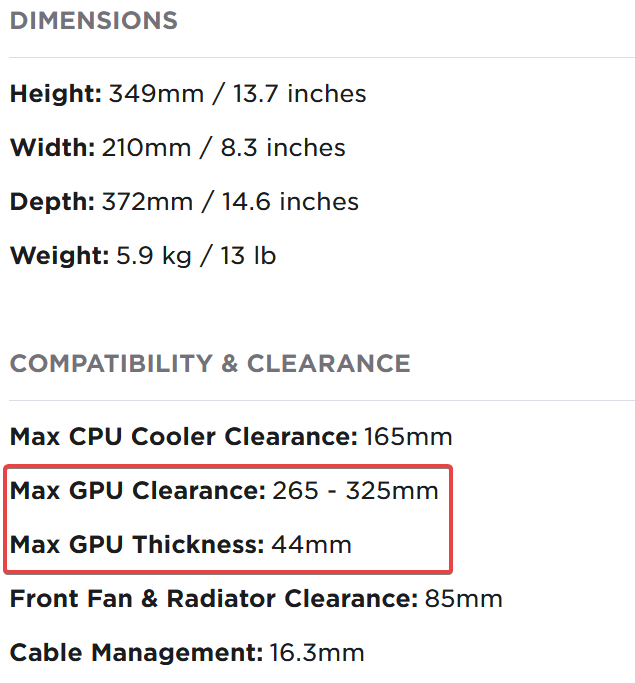nzxt h210 compatibility and clearance