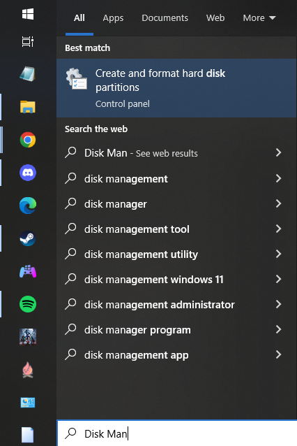 Windows 10 Disk Management