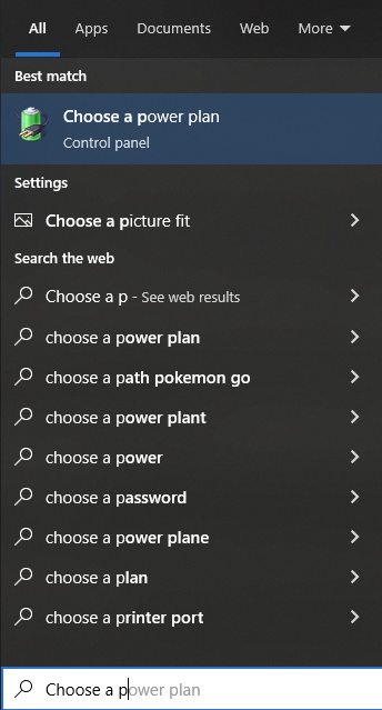 Choose a power plan