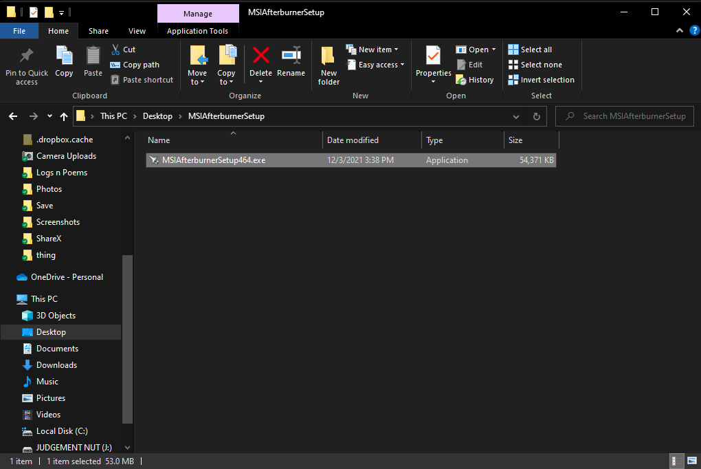 MSIAfterburnerSetup App Launch