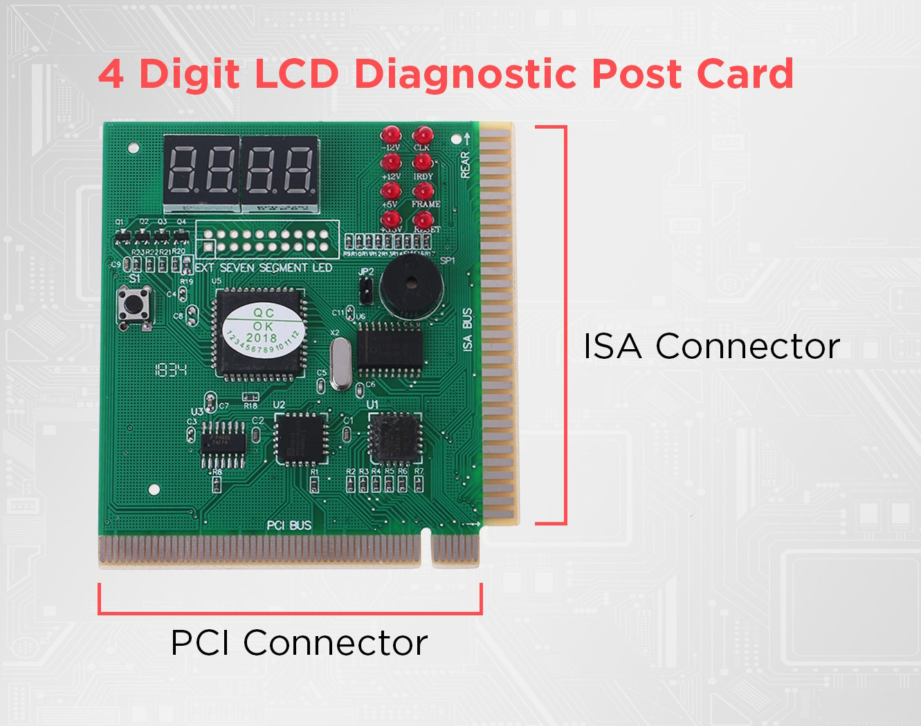 4 Digit LCD Diagnostic Post Card