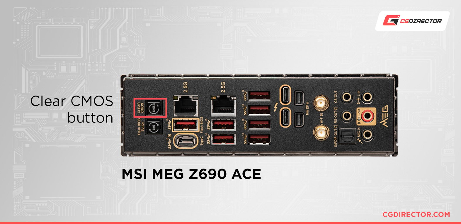 Clear CMOS button MSI MEG Z690 ACE