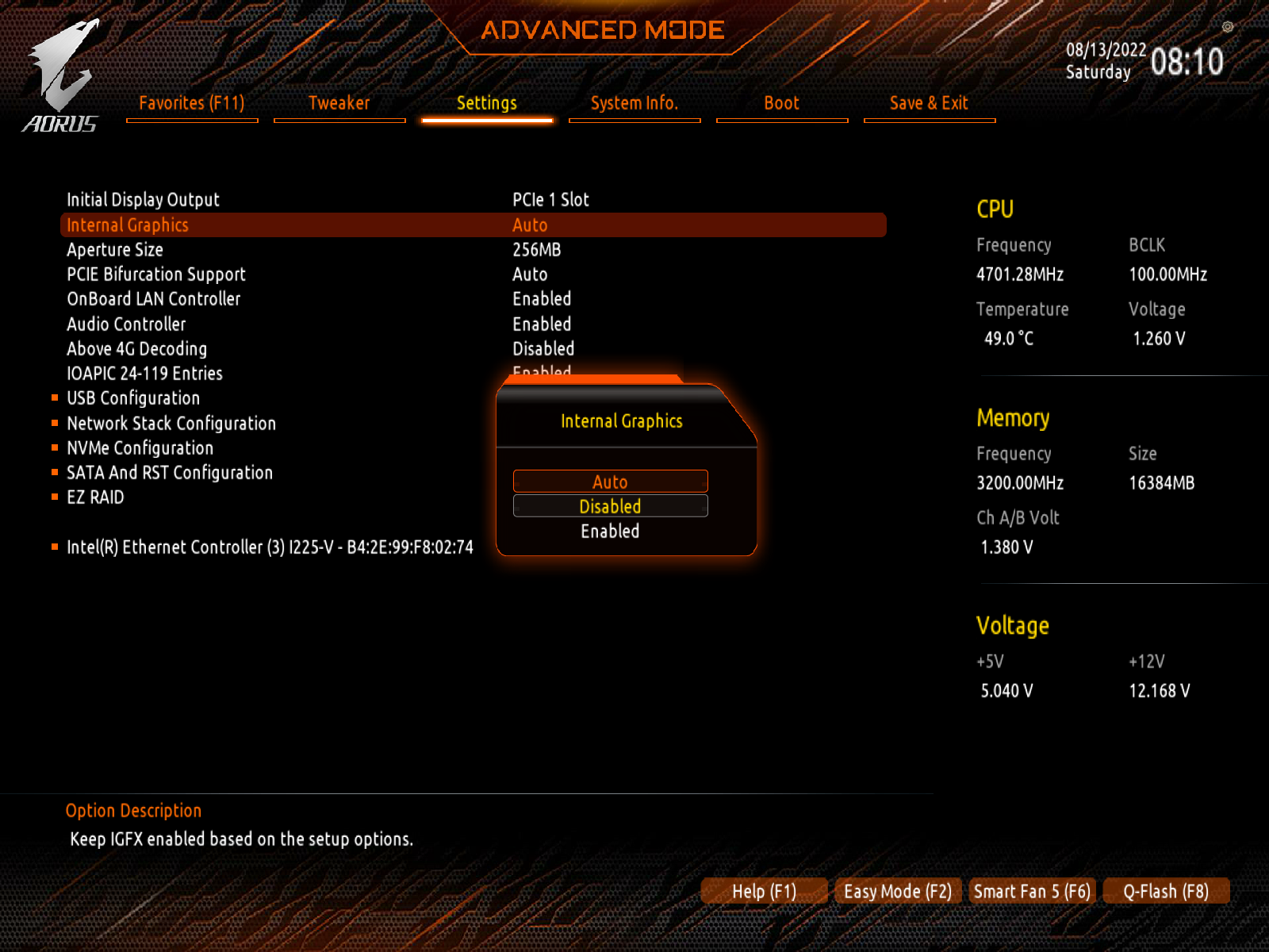 Cubi 5 10m, the Bios settings when I turn off the system are not permanent.