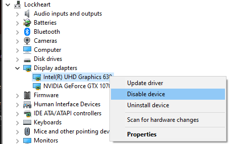Disable Device Option