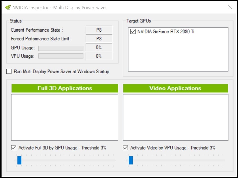 Nvidia Inspector Multi Display Power Saver