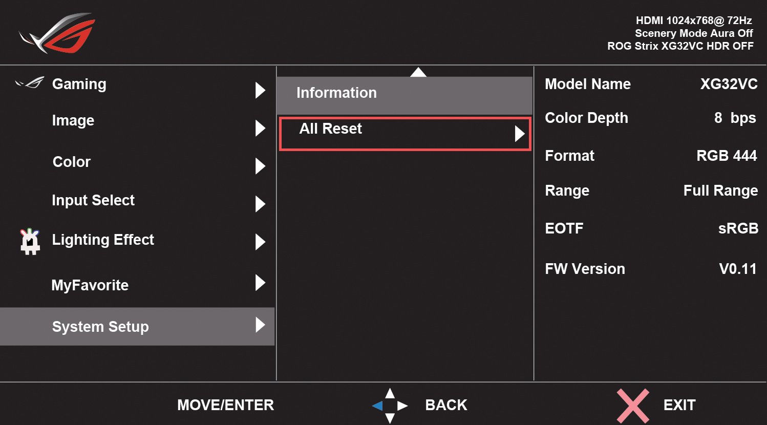 Factory Reset Monitor