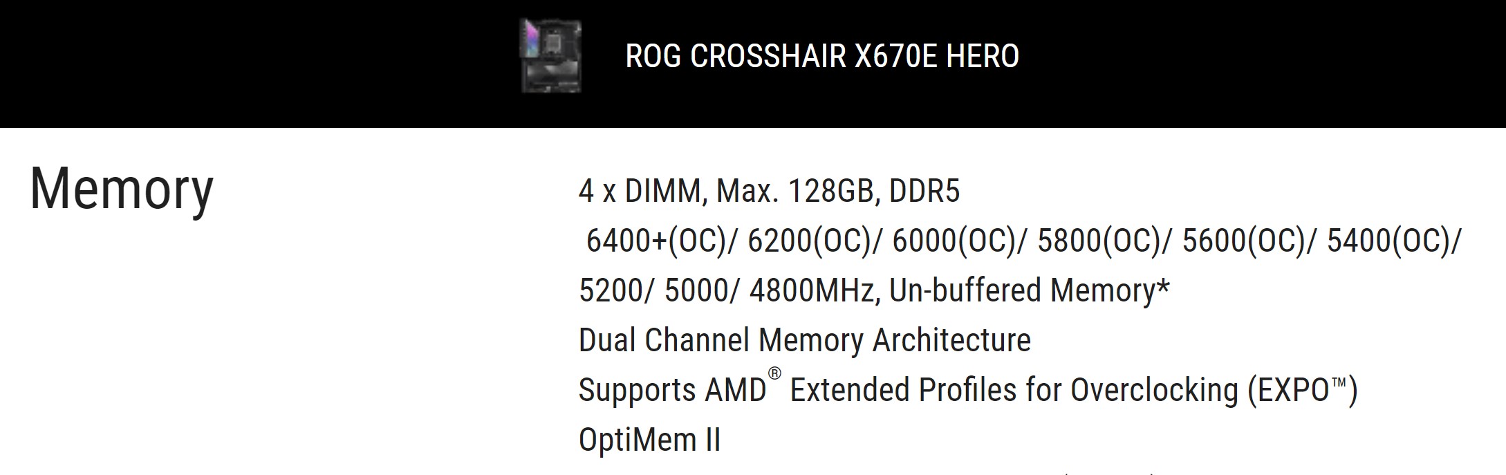 ROG CROSSHAIR X670E HERO RAM Support