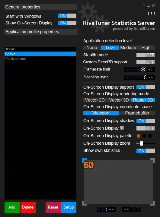 RivaTuner Settings