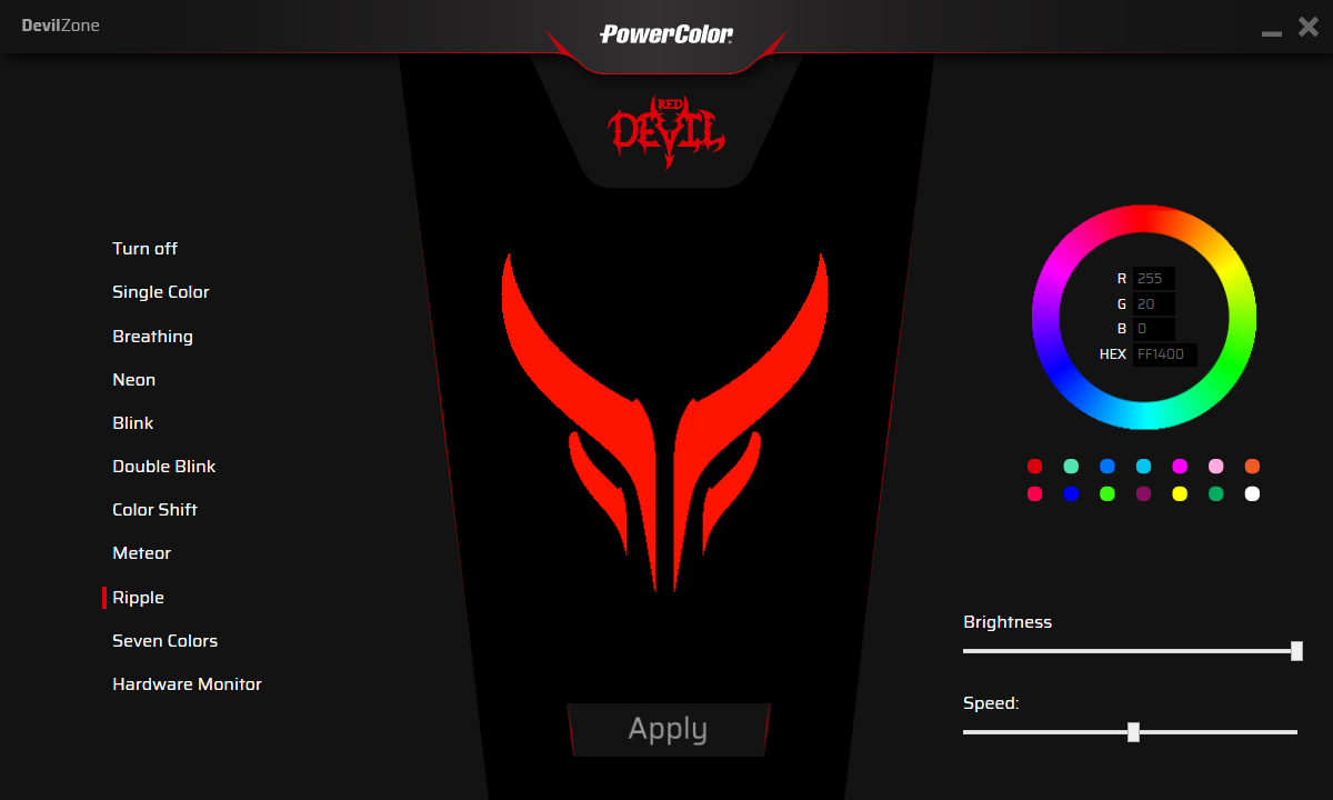 Powercolor Devilzone GPU software