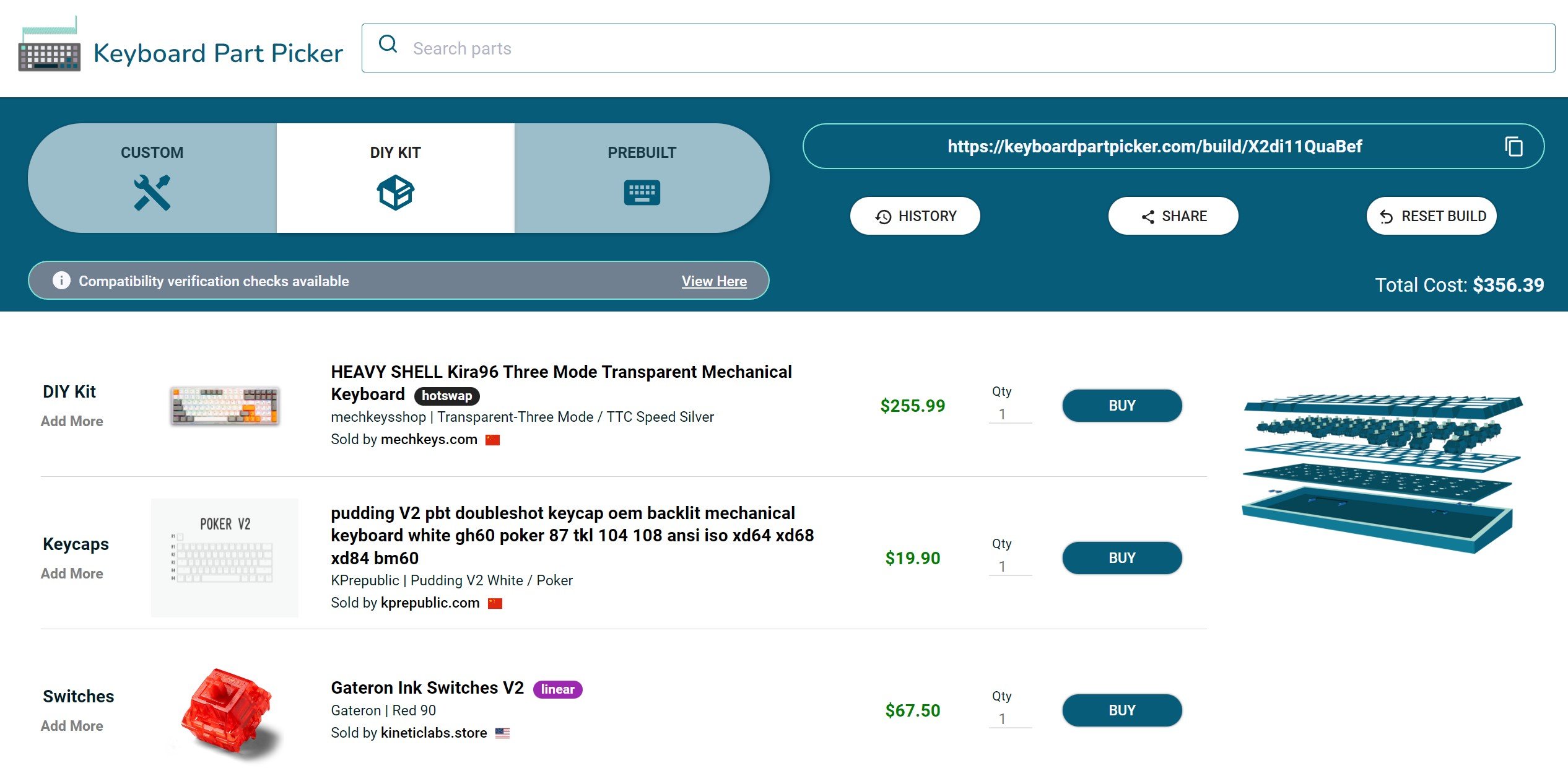Keyboard Part Picker Website