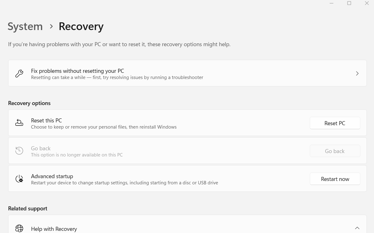 Recovery Option