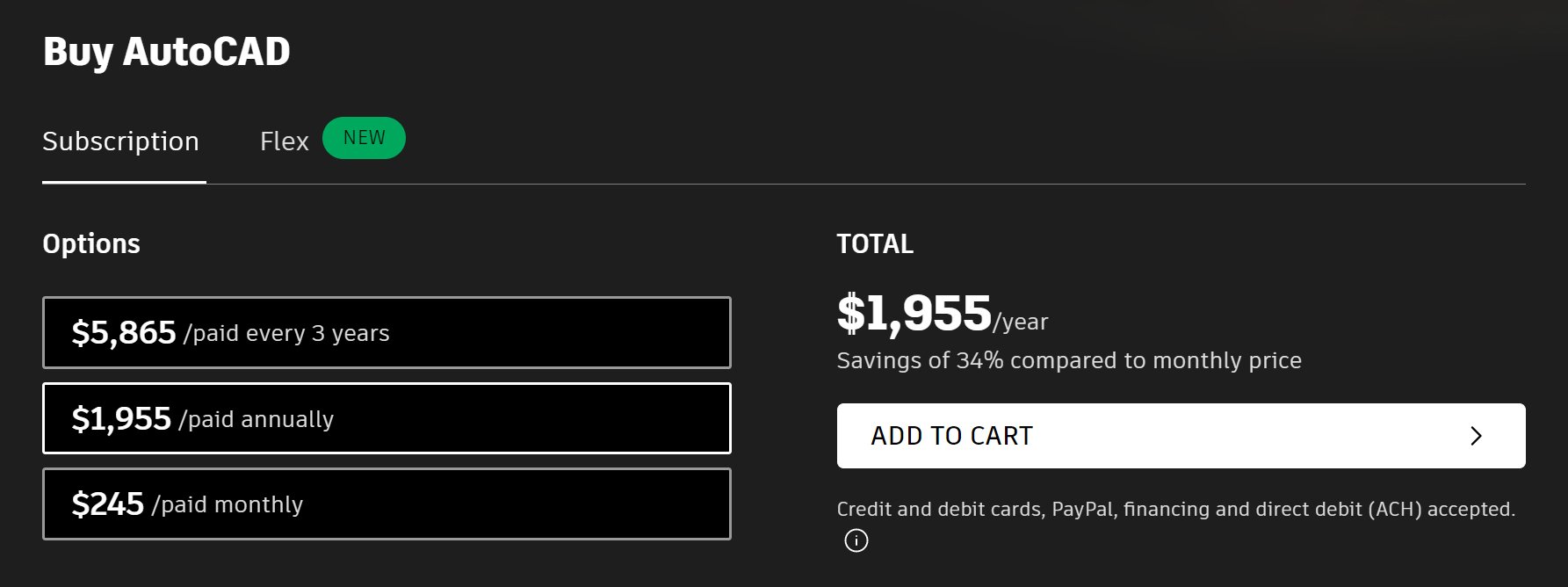 AutoCAD Pricing