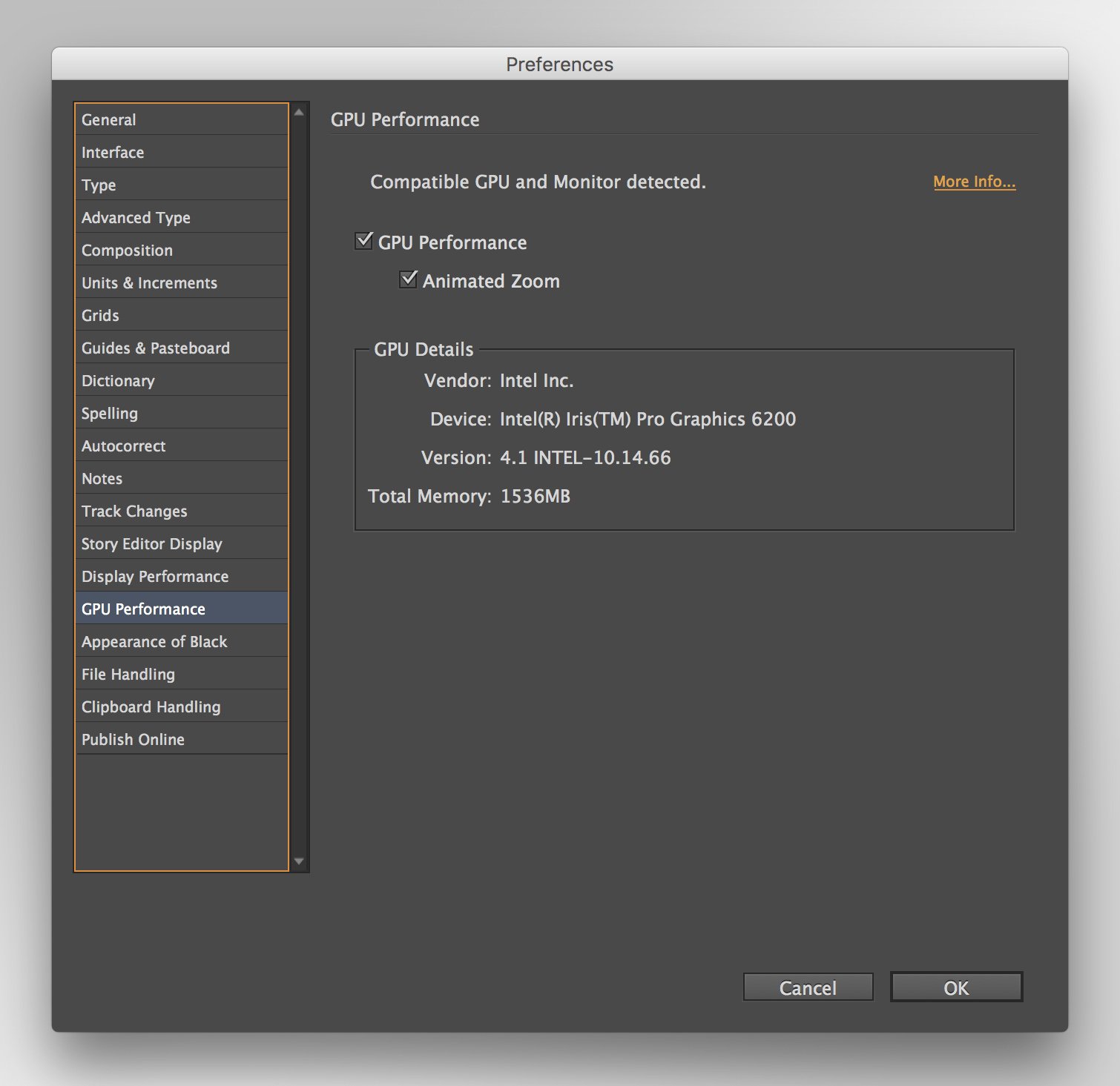 GPU Acceleration InDesign