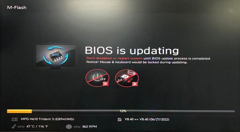 BIOS Update Screen