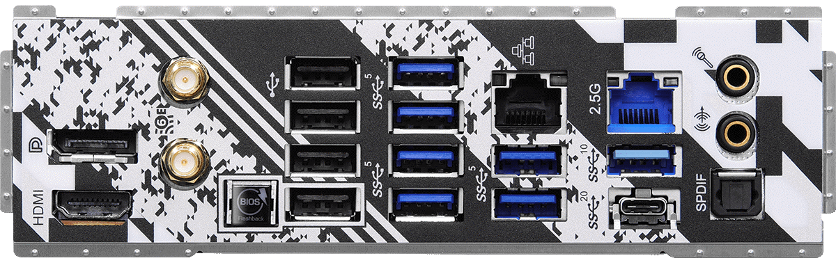 ASRock X670E Steel Legend ATX Motherboard IO