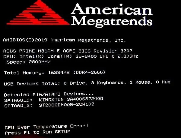 CPU Over Temperature Error