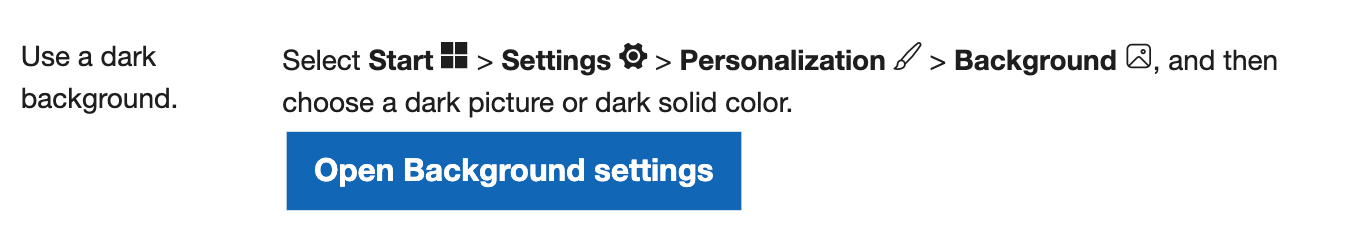 Using a dark background