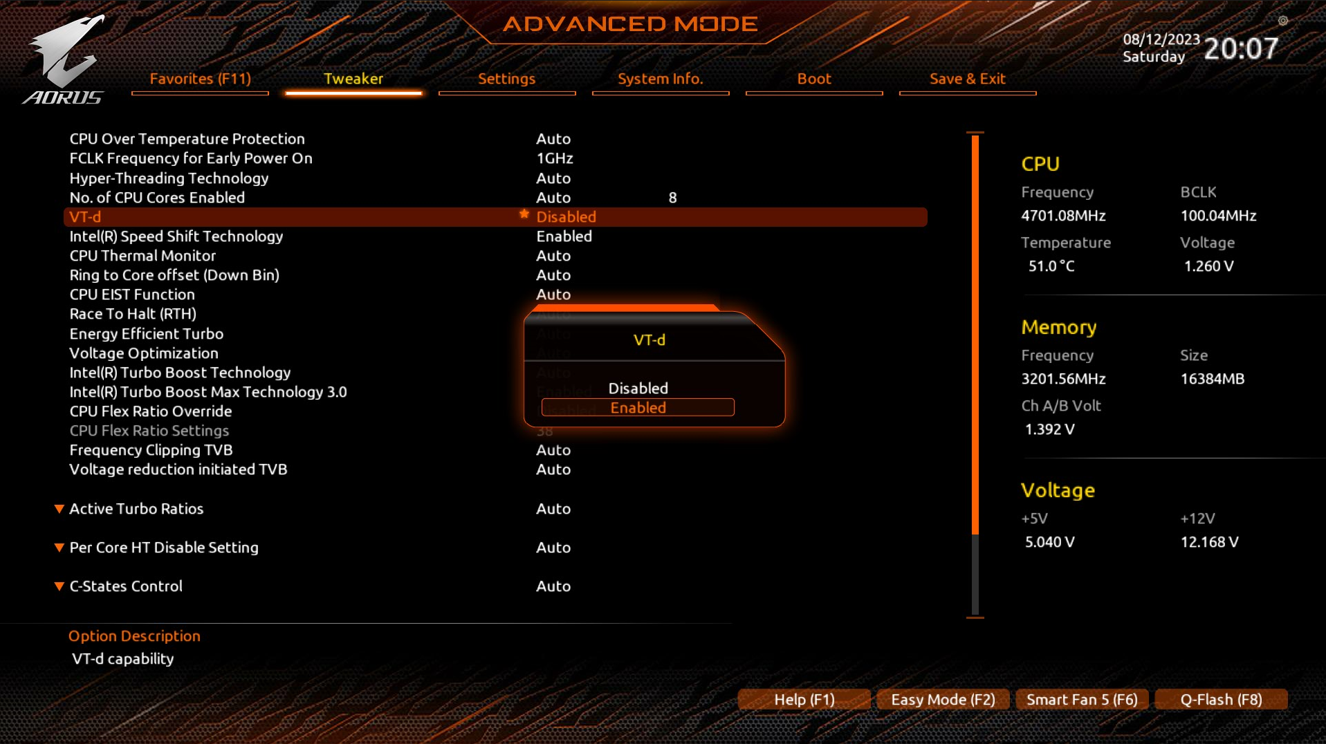 VT-d setting