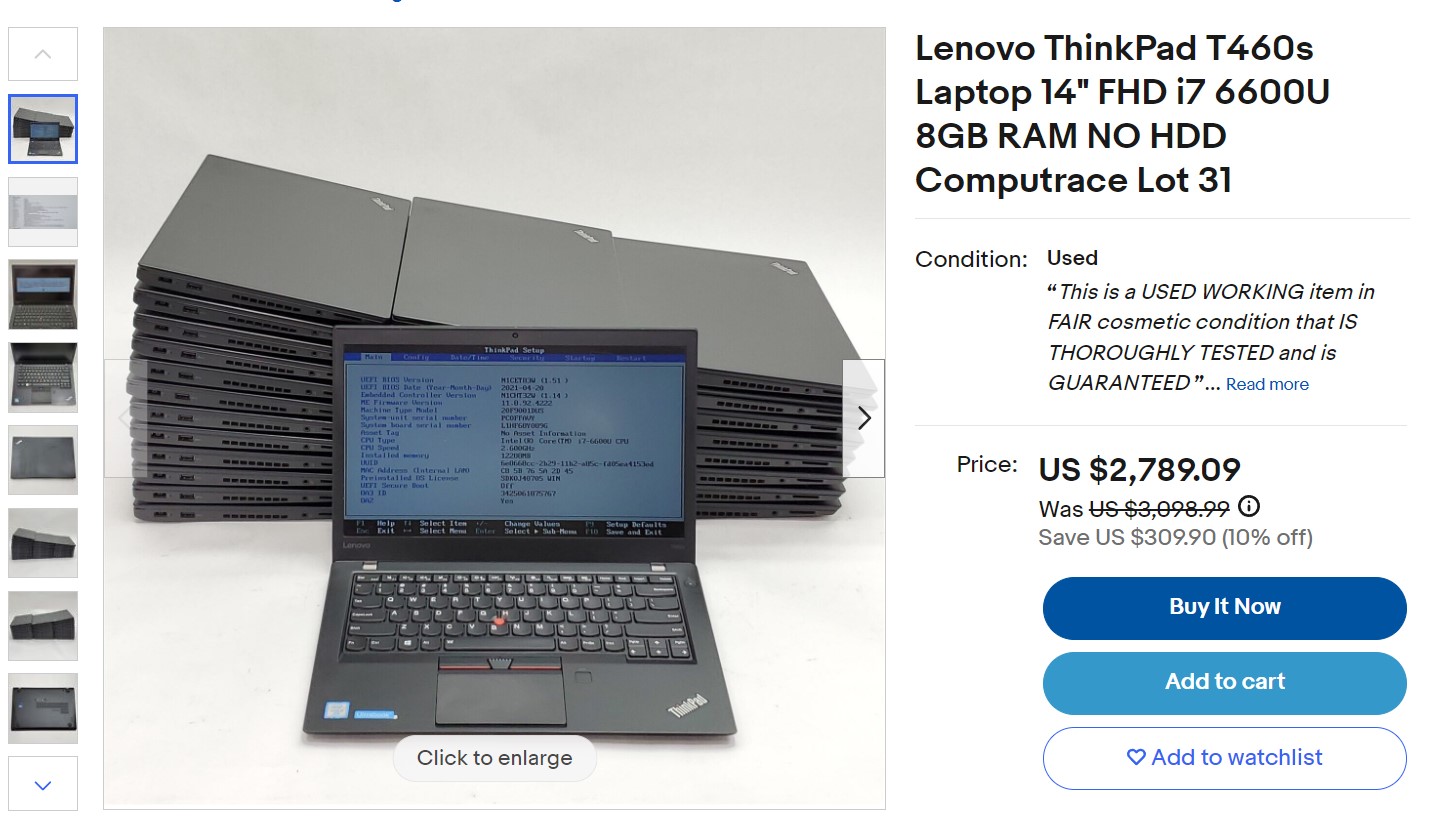 Thinkpad Used laptops