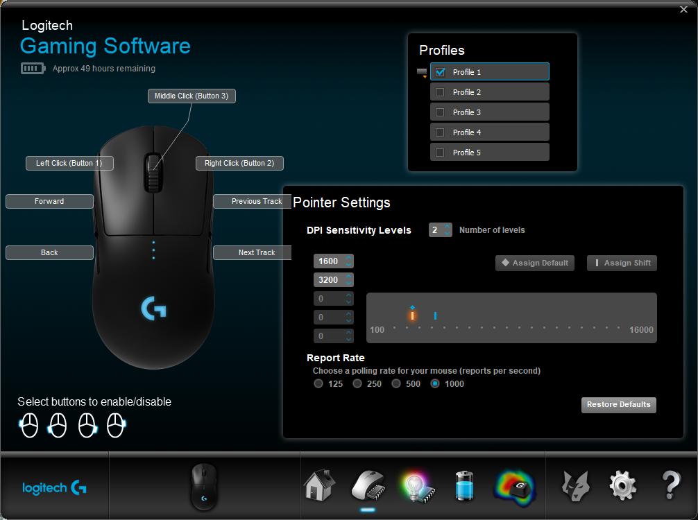 Logitech Mouse Settings